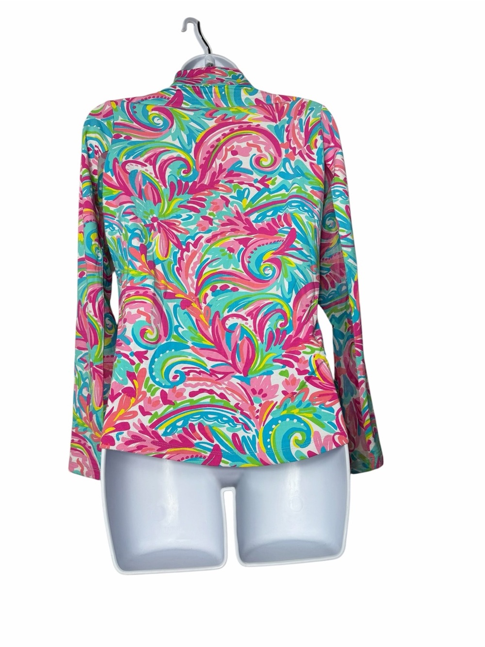 IBKUL Womens AUBREY CANDY PINK Long Sleeve Mock Golf Shirt Size XS Pickleball - Picture 3 of 8